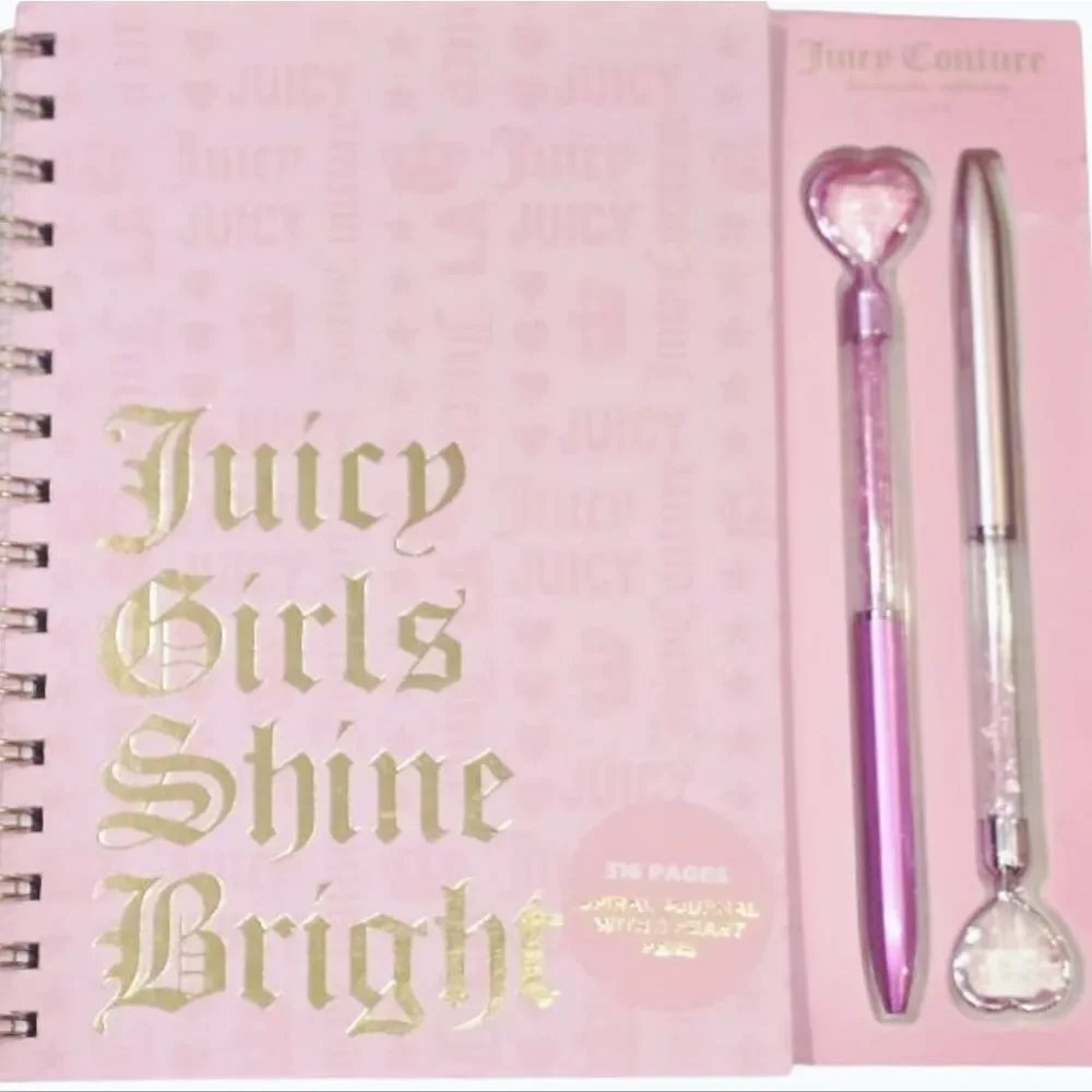 Juicy Couture Home Juicy Girls Shine Bright Spiral Journal &‎ Heart Pen Set